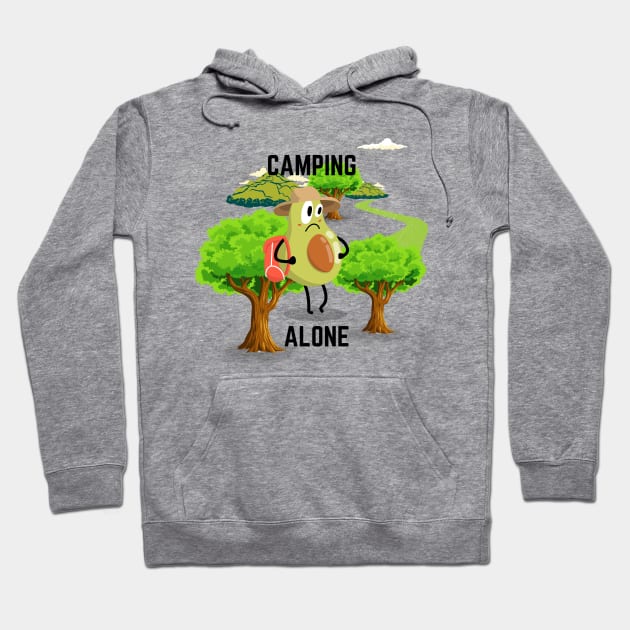 Cartoon Pear Camping Alone Hoodie by NICHE&NICHE